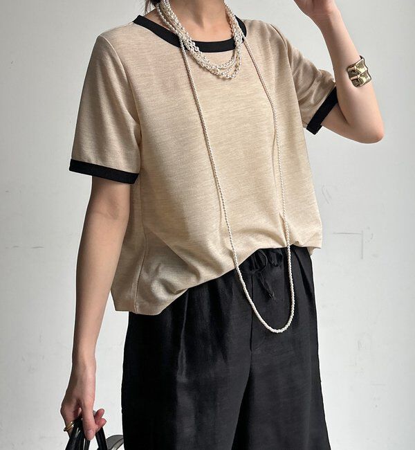  「【WEB限定】リンガーTEE」|Tシャツ・カットソー|ライトベージュ