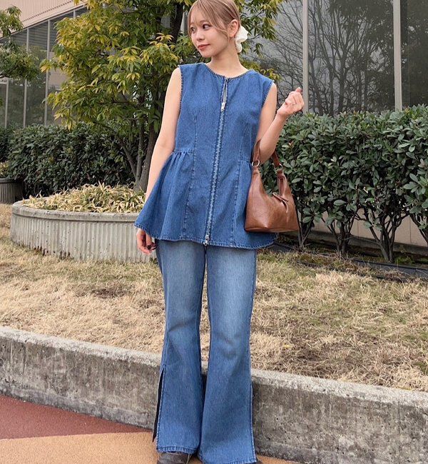  「【セットアップ対応】B デニムペプラムビスチェ」|その他|