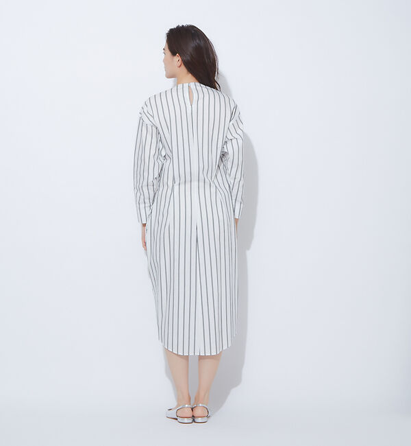 qualite「ストライプウエストクロスワンピース」|ワンピース|