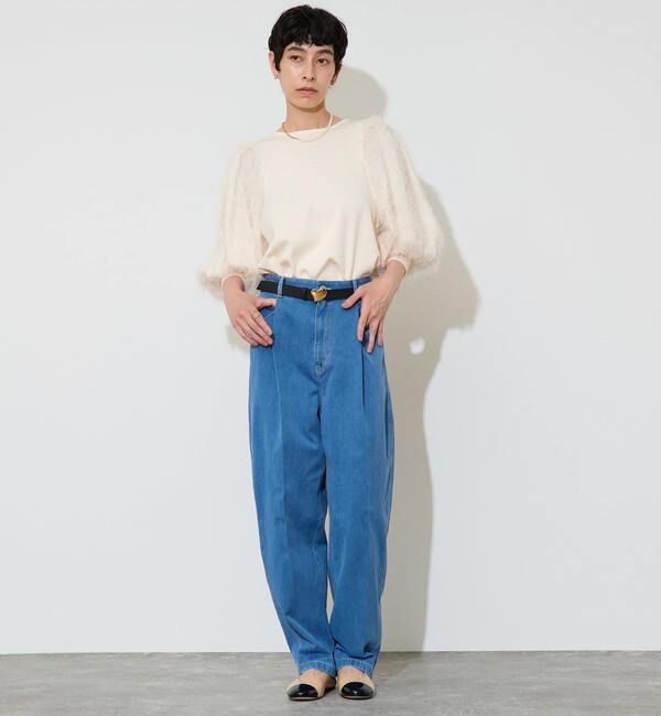 Liesse「フェザーコンビボリュームスリーブニット」|ニット・セーター|