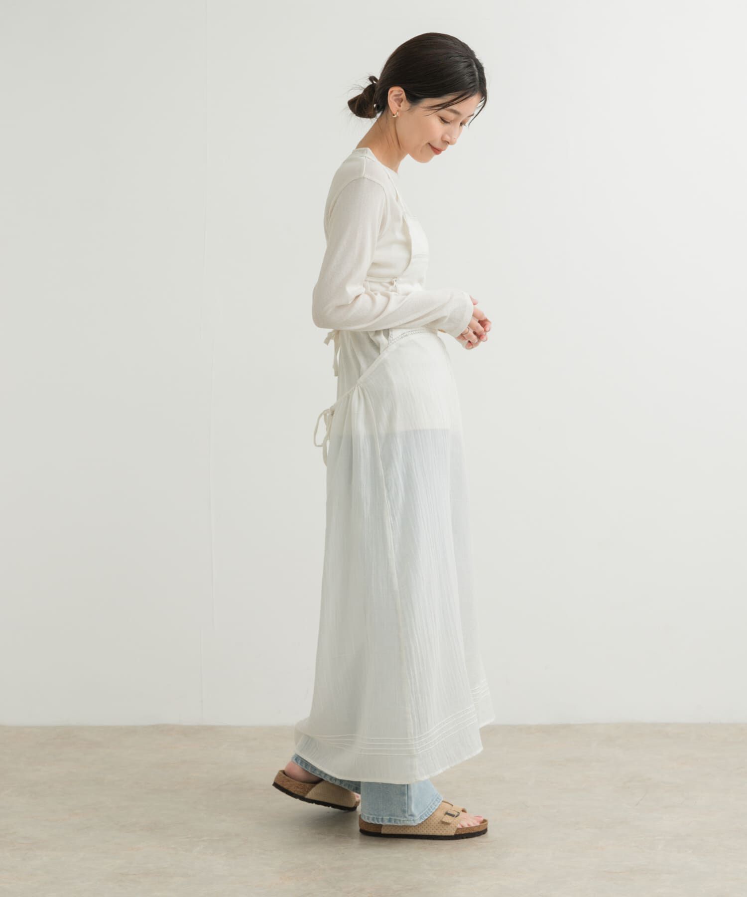 URBAN RESEARCH DOORS「『別注』olu&rsquo;ment&times;DOORS　コットンモス刺繍ワンピース」|ワンピース|