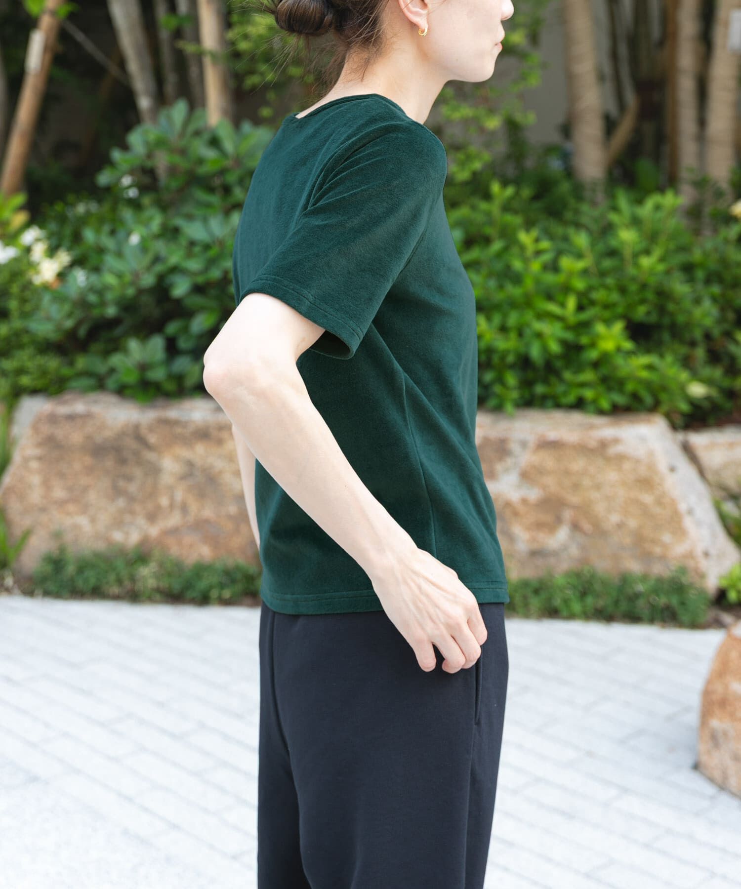 URBAN RESEARCH DOORS「FORK&SPOON　ベロアショートスリーブTシャツ」|Tシャツ・カットソー|