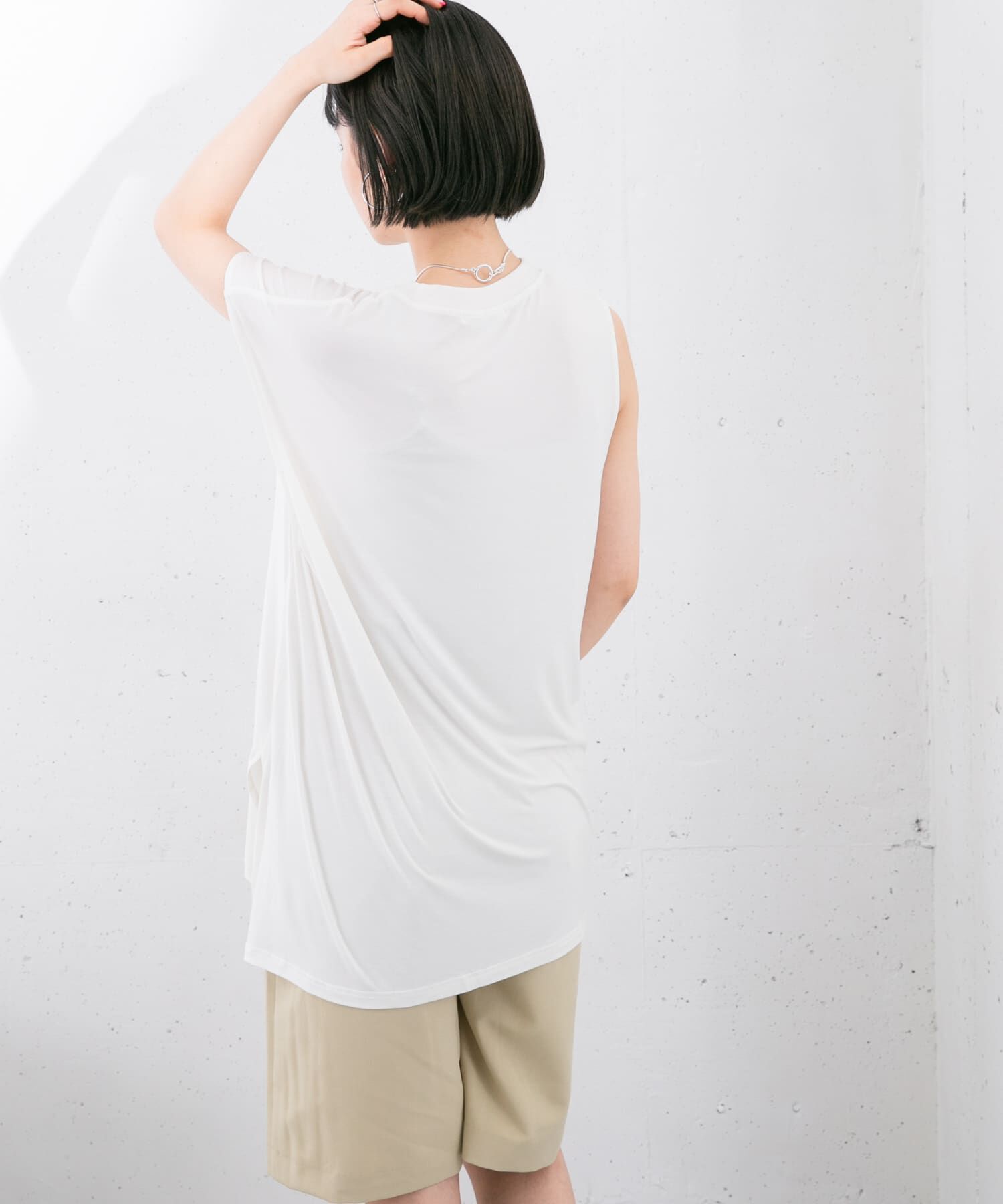 「アシンメトリーレーヨンカットソー」|Tシャツ・カットソー|