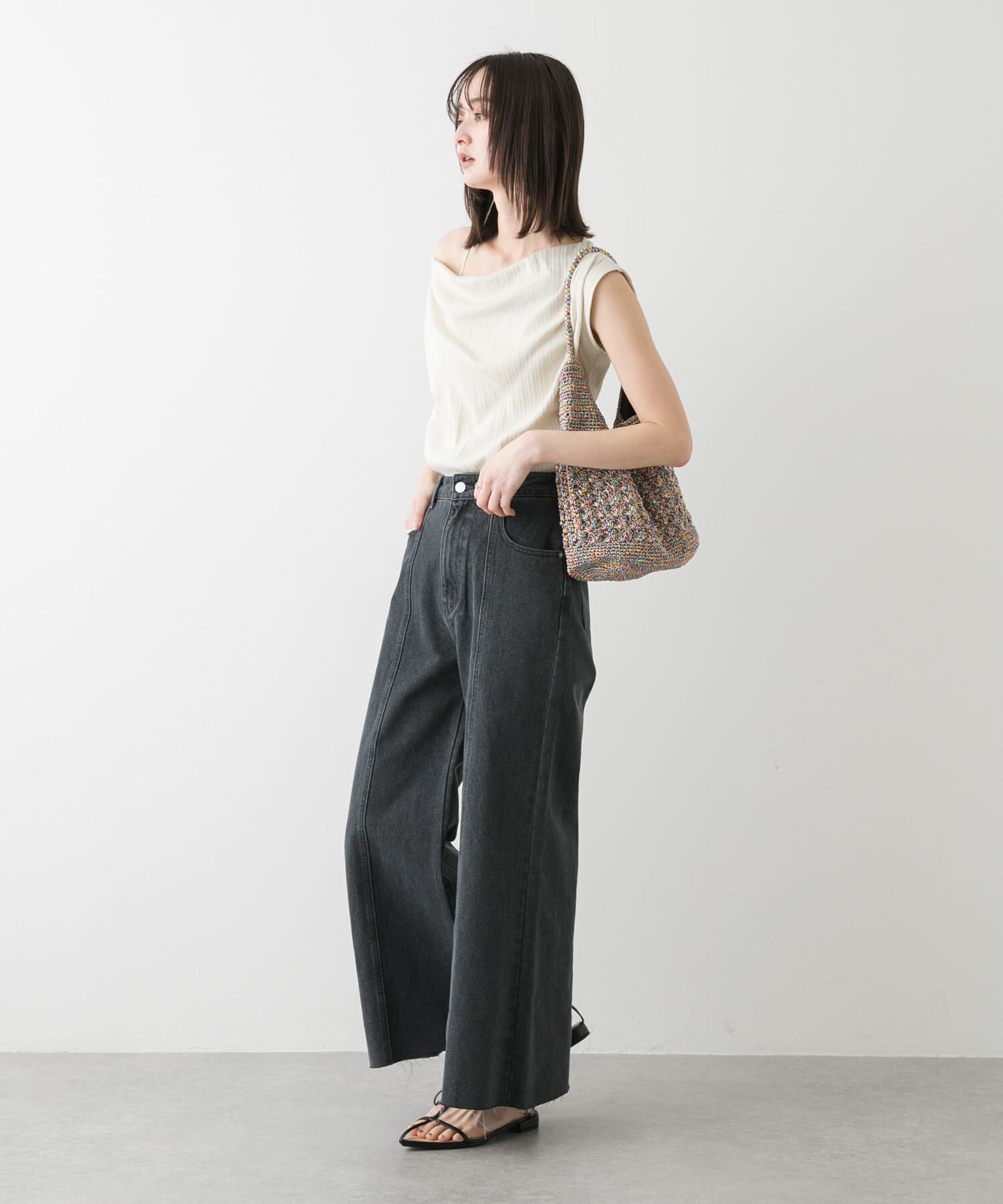 SENSE OF PLACE by URBAN RESEARCH「ランダムリブワンショルダーカットトップ」|Tシャツ・カットソー|