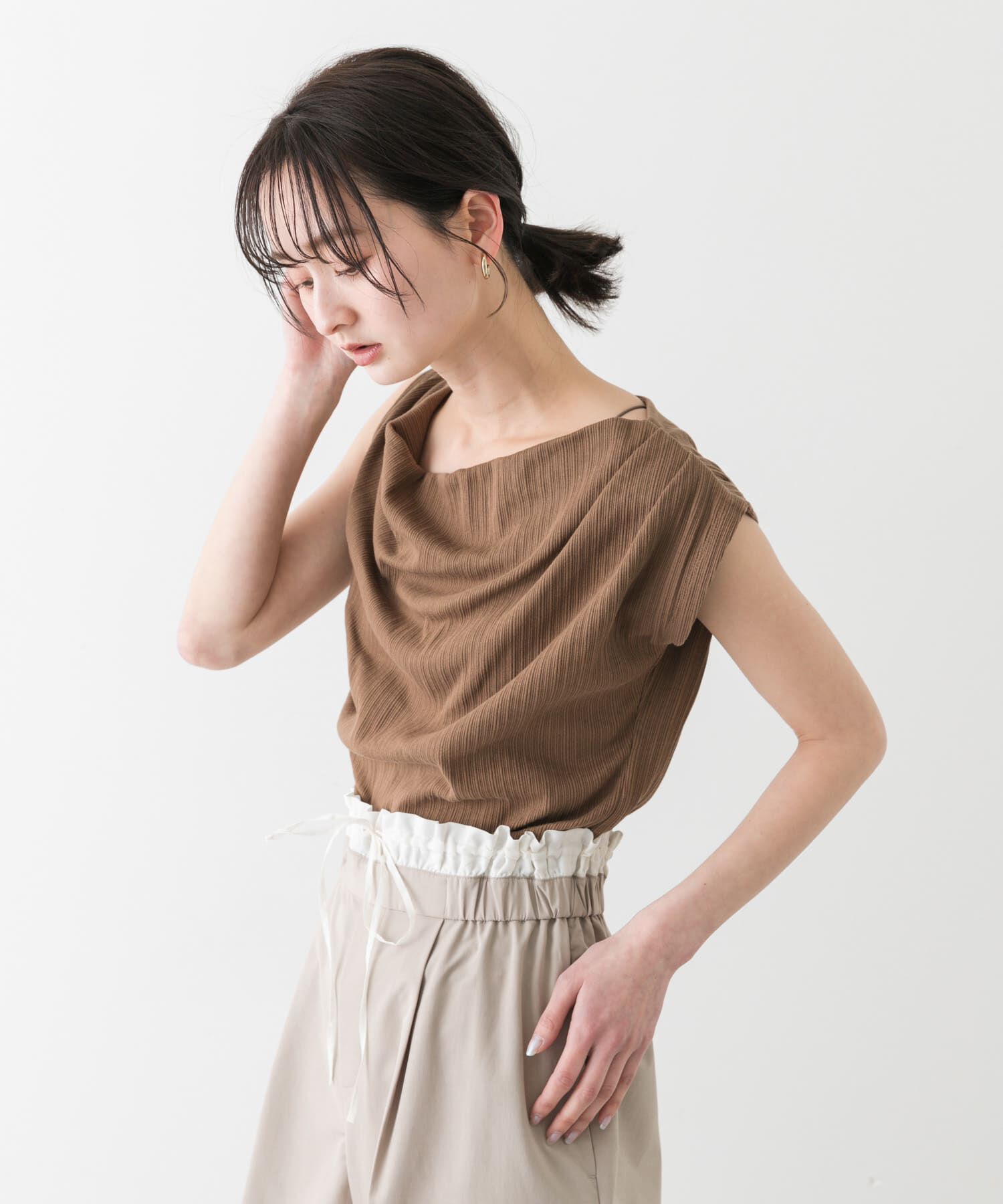 SENSE OF PLACE by URBAN RESEARCH「ランダムリブワンショルダーカットトップ」|Tシャツ・カットソー|
