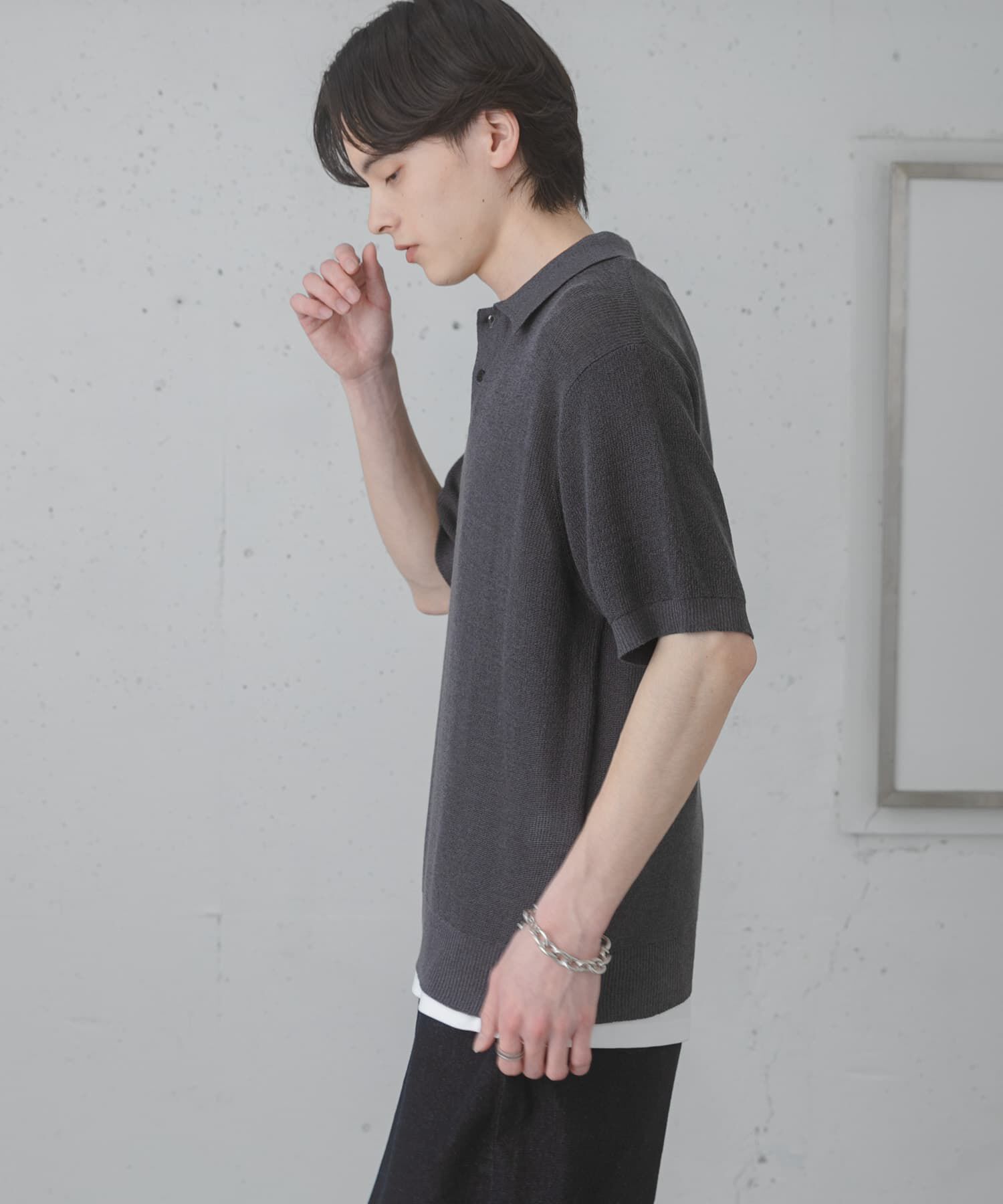 SENSE OF PLACE by URBAN RESEARCH「『洗濯可』エアリーメランジニットポロシャツ」|ニット・セーター|