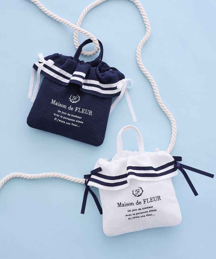 Maison de FLEUR「マリンダブルリボン2Wayトートバッグ」|トートバッグ|