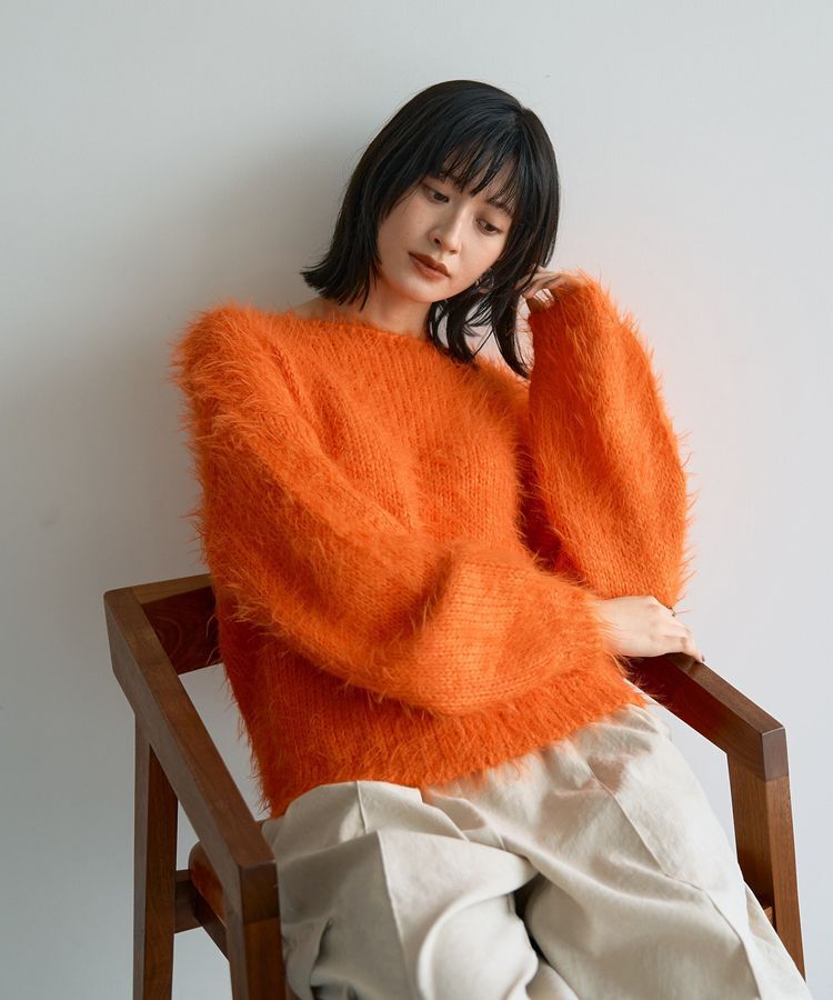 Editt by YECCA VECCA「フェザーMIXロービングニット」|ニット・セーター|