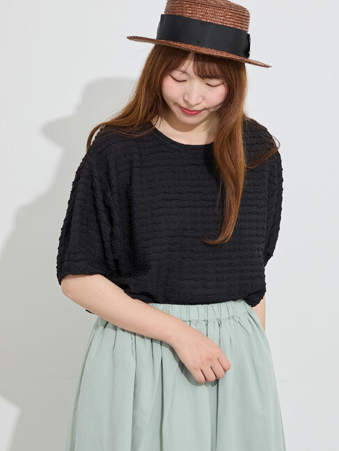 Samansa Mos2「ボリューム袖カットソー《WEB限定カラーあり》」|Tシャツ・カットソー|ブラック