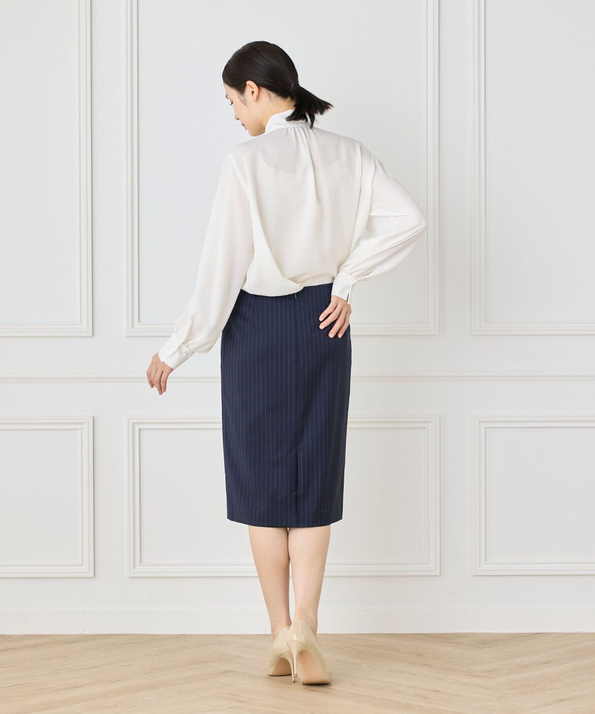 INED「《大きいサイズ》ペンシルスカート《CERRUTI》」|タイト|