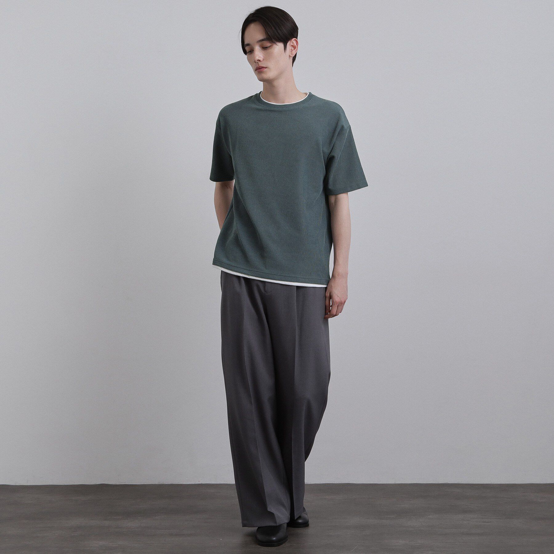 tk.TAKEO KIKUCHI「リブフェイクレイヤードTシャツ」|Tシャツ・カットソー|