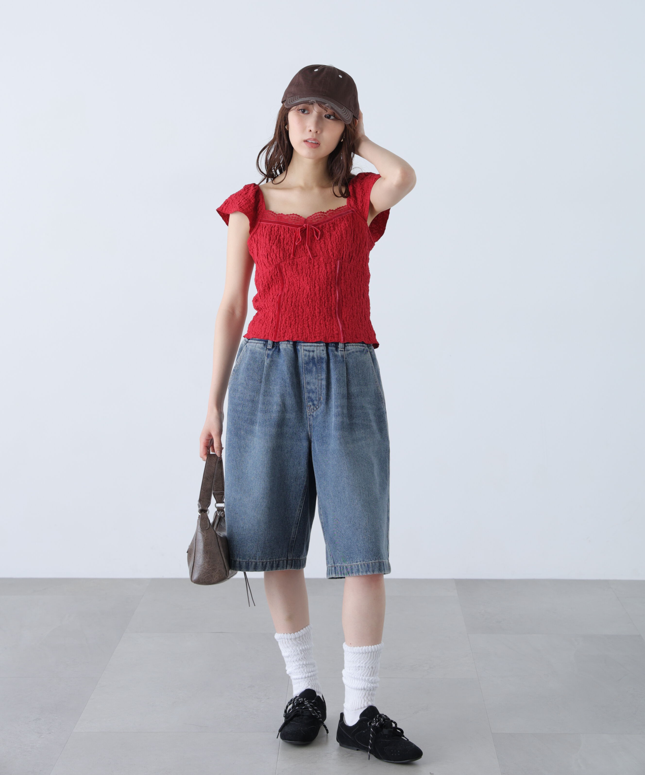  「レーストリムカットジャガードカットソー」|Tシャツ・カットソー|