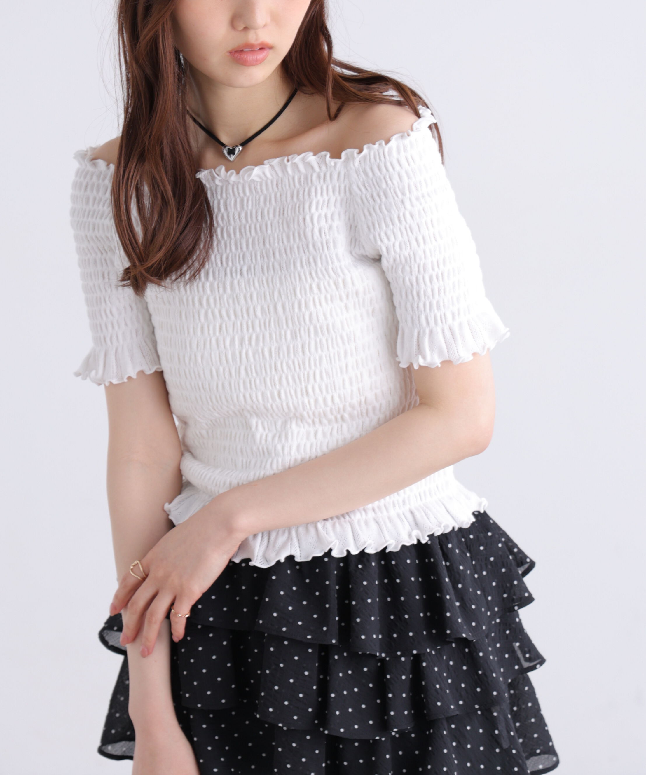  「2wayオフショルシャーリングカットソー」|Tシャツ・カットソー|
