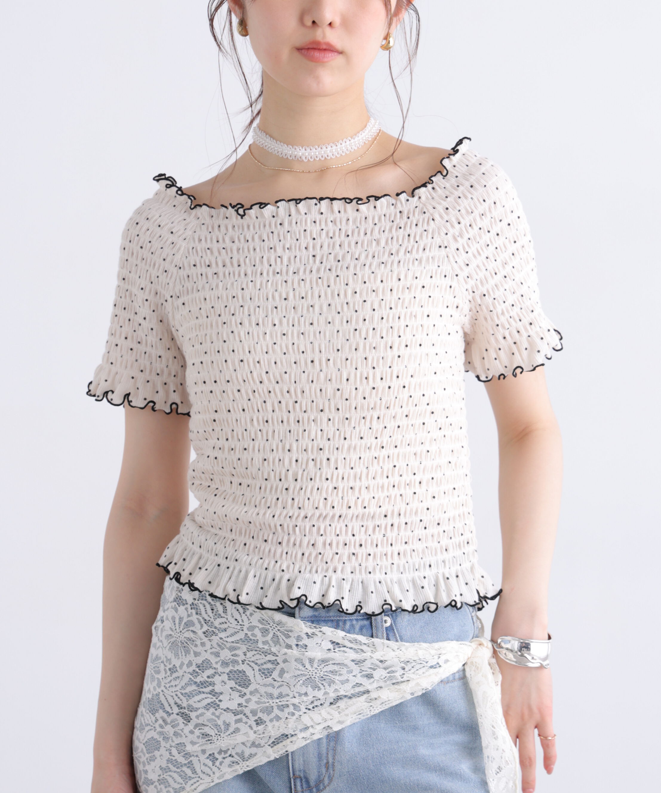  「2wayオフショルシャーリングカットソー」|Tシャツ・カットソー|