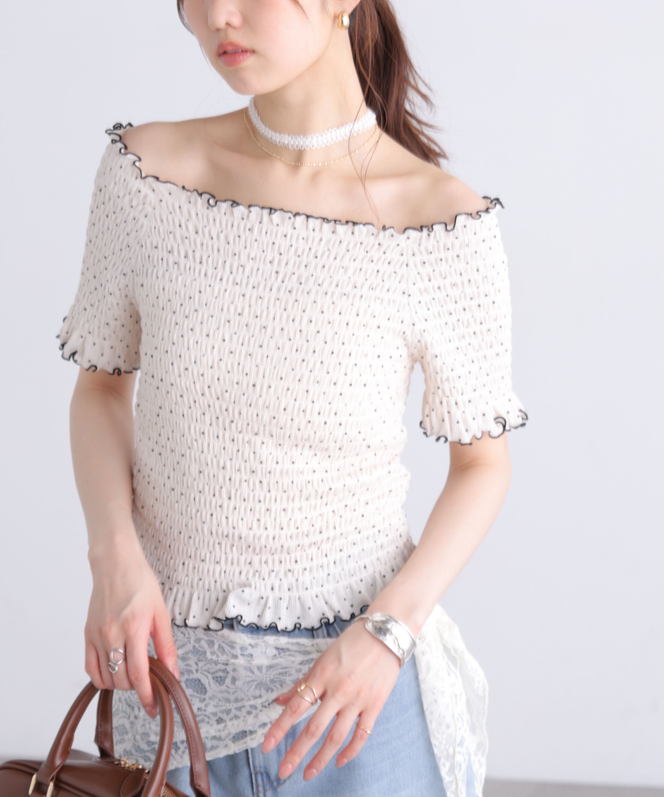  「2wayオフショルシャーリングカットソー」|Tシャツ・カットソー|