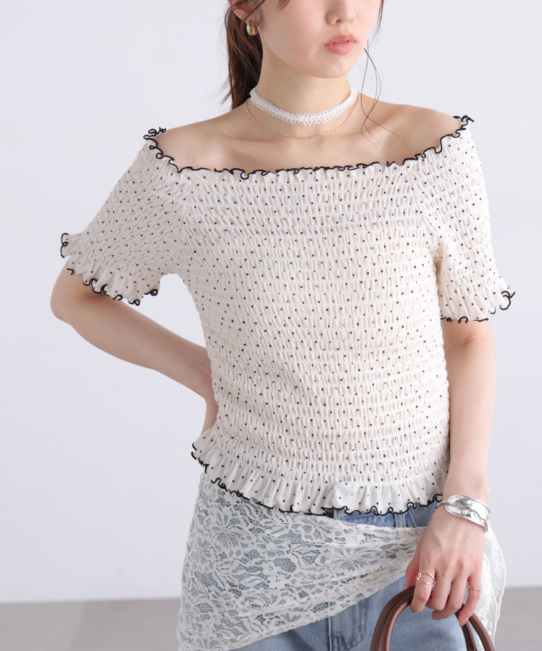  「2wayオフショルシャーリングカットソー」|Tシャツ・カットソー|