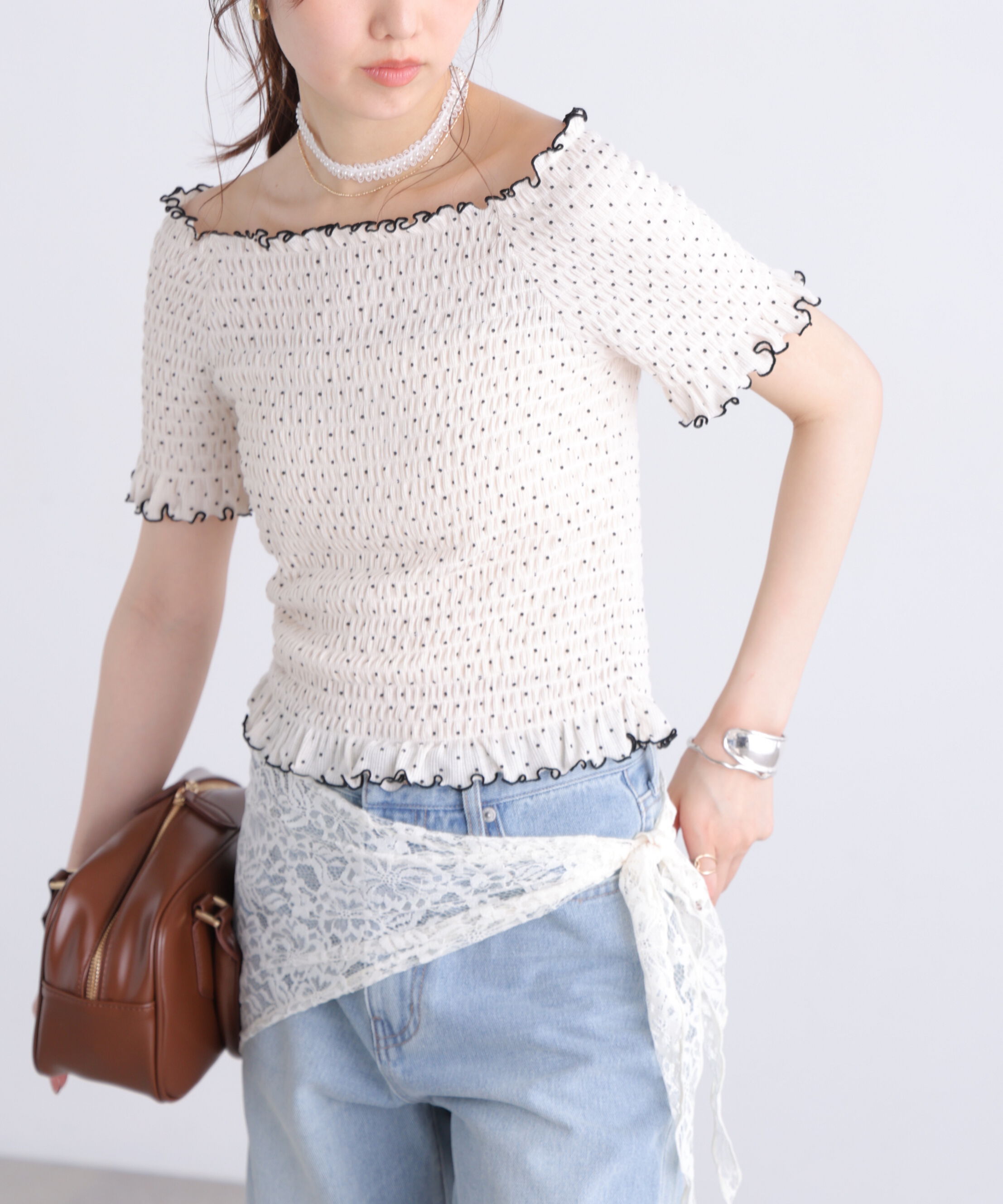  「2wayオフショルシャーリングカットソー」|Tシャツ・カットソー|