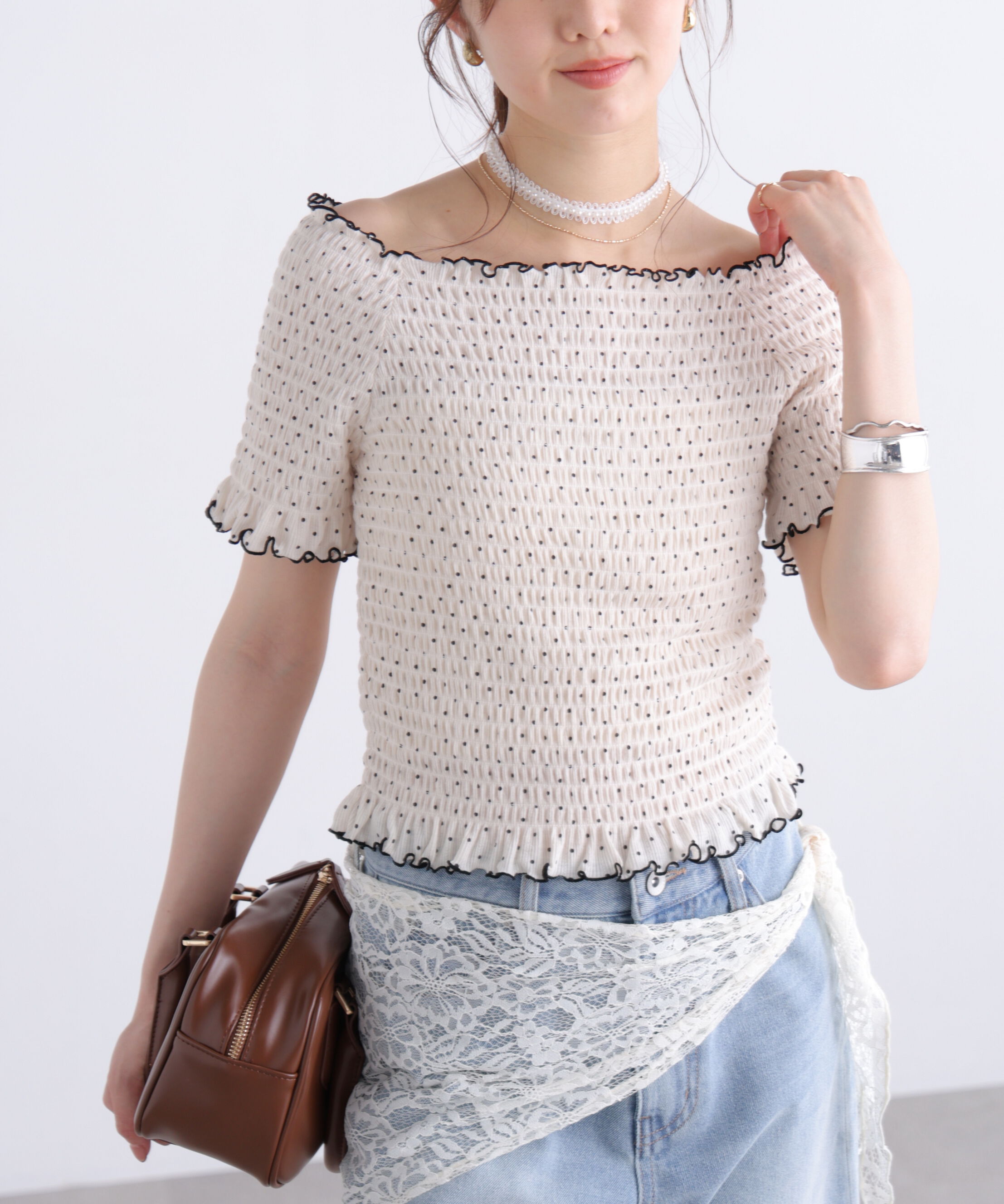  「2wayオフショルシャーリングカットソー」|Tシャツ・カットソー|