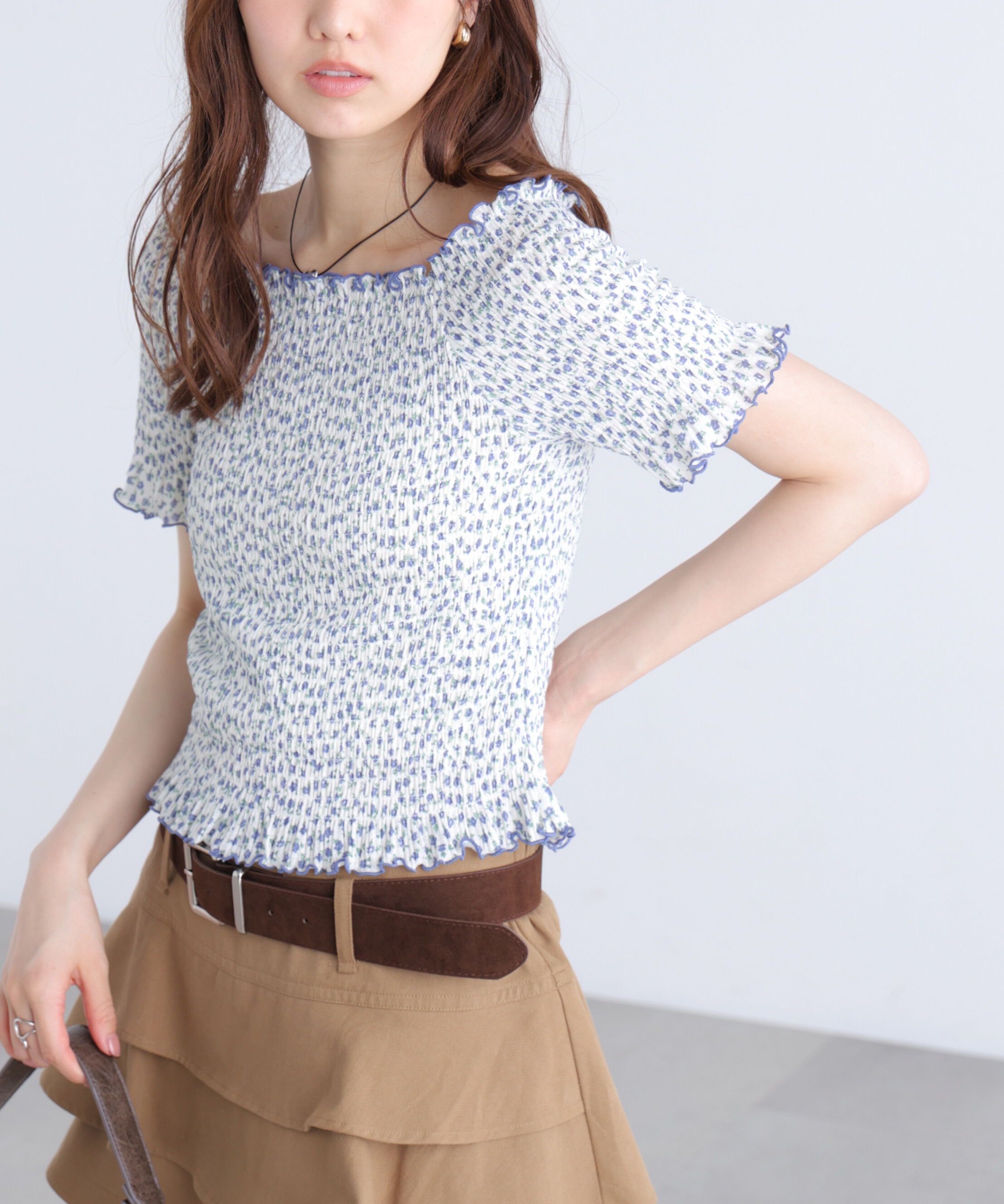  「2wayオフショルシャーリングカットソー」|Tシャツ・カットソー|
