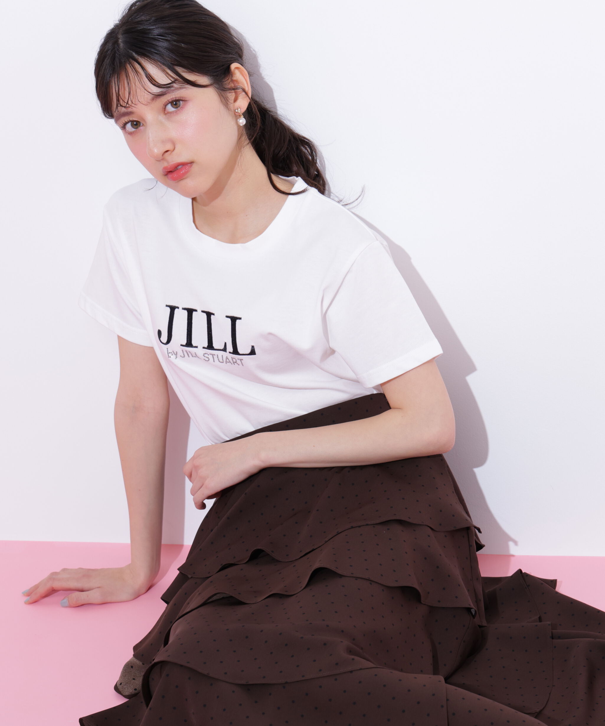  「オーガニックコットン刺繍＆ホットフィットロゴTシャツ」|Tシャツ・カットソー|
