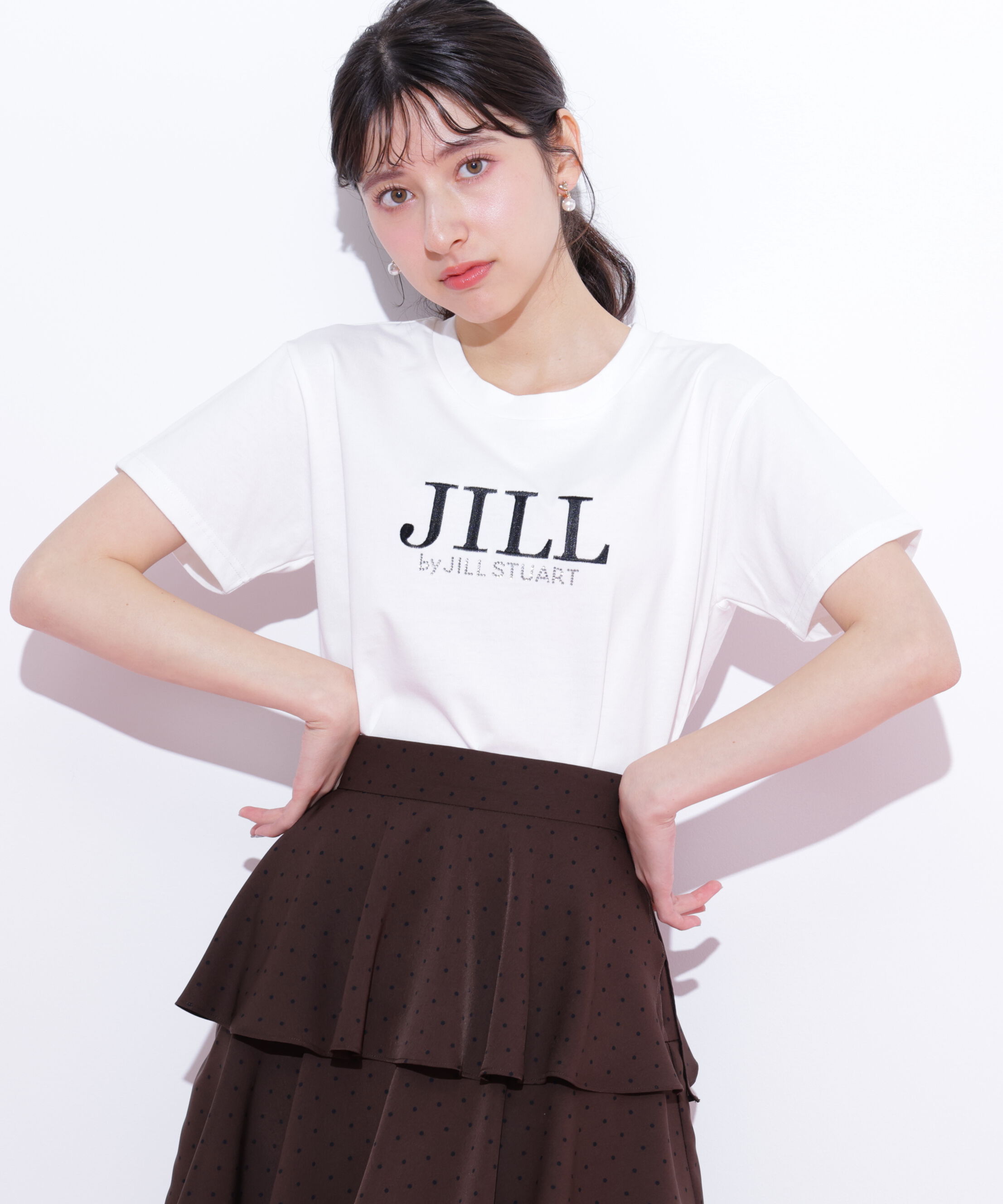  「オーガニックコットン刺繍＆ホットフィットロゴTシャツ」|Tシャツ・カットソー|