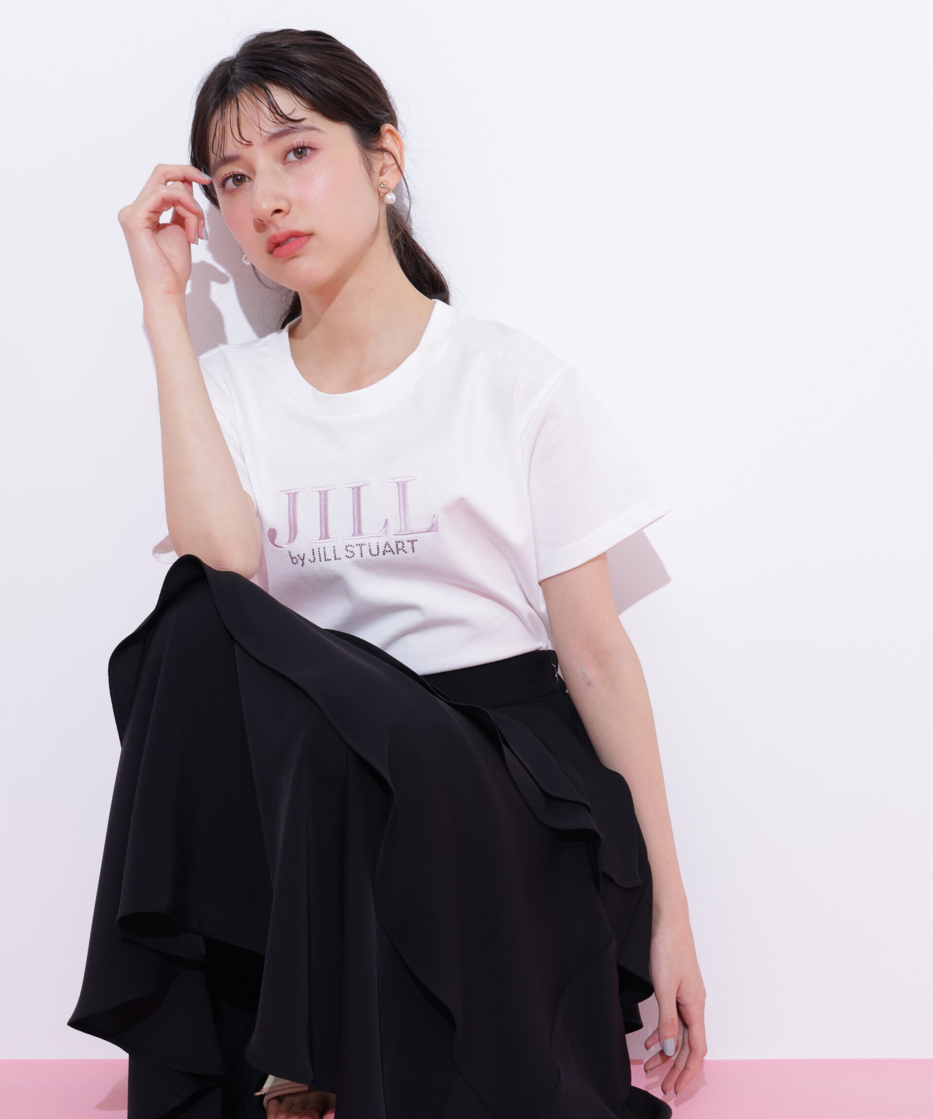  「オーガニックコットン刺繍＆ホットフィットロゴTシャツ」|Tシャツ・カットソー|