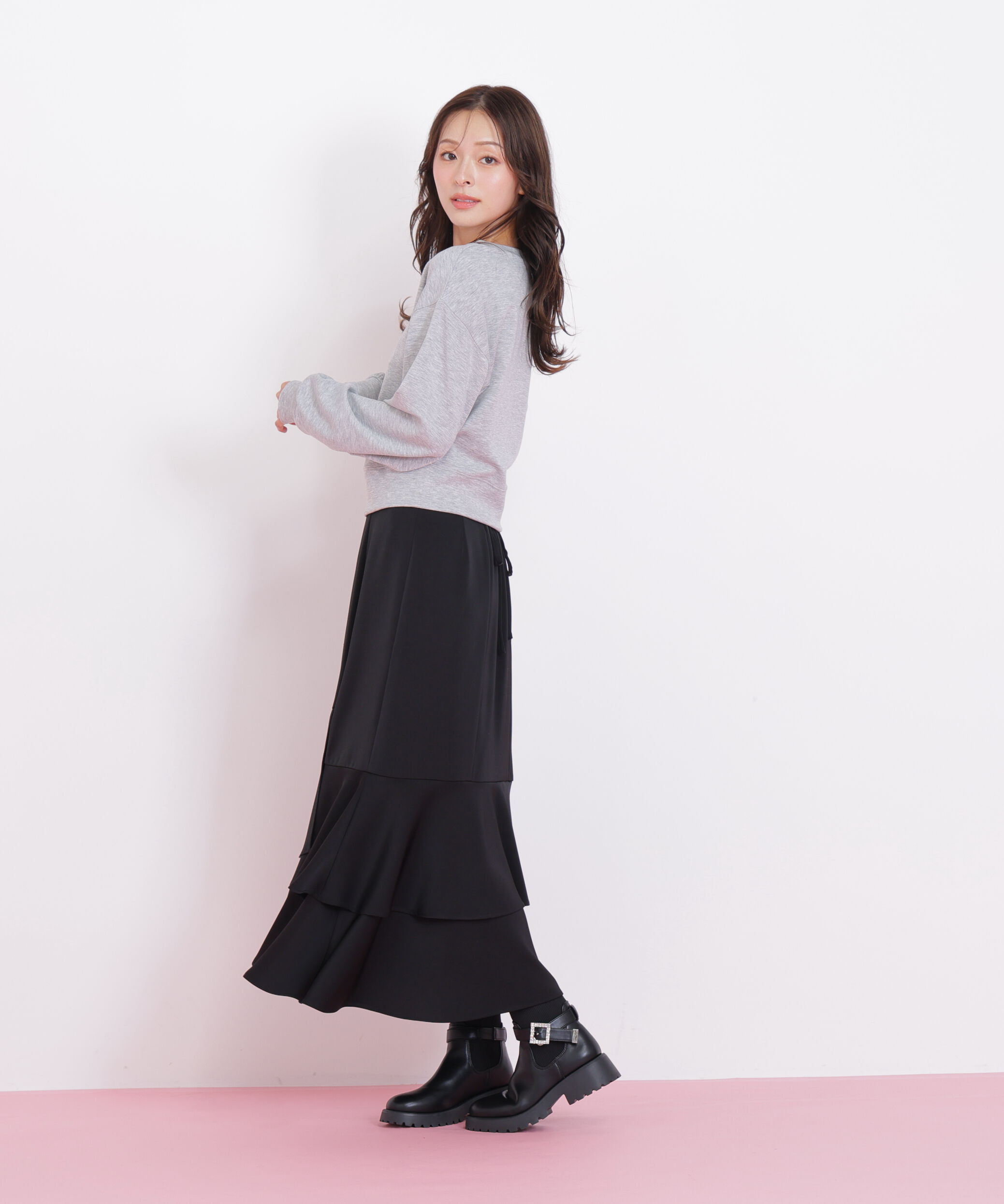  「リボンブーケロゴ刺繍スウェット」|Tシャツ・カットソー|