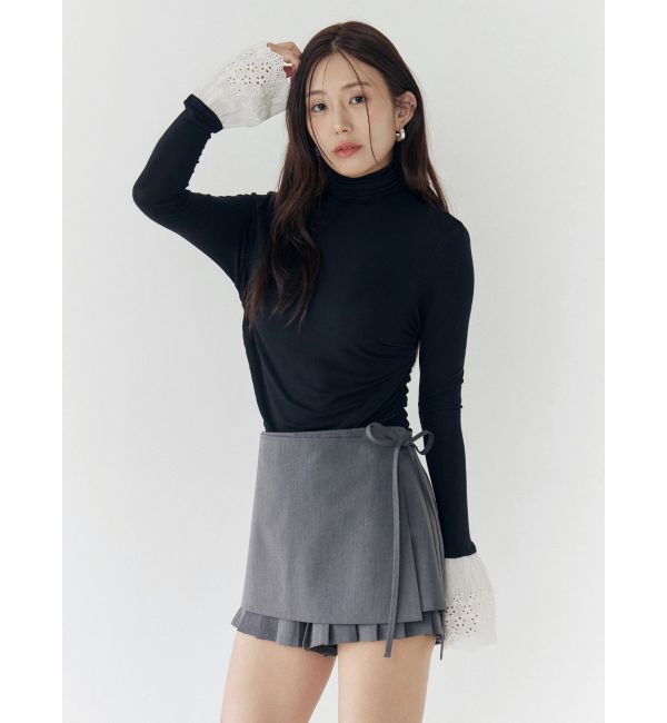 CALNAMUR「レーヨンハイネックドッキングトップス」|Tシャツ・カットソー|