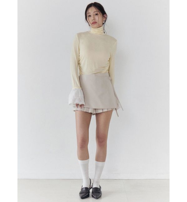 CALNAMUR「レーヨンハイネックドッキングトップス」|Tシャツ・カットソー|