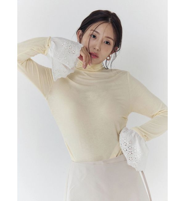 CALNAMUR「レーヨンハイネックドッキングトップス」|Tシャツ・カットソー|