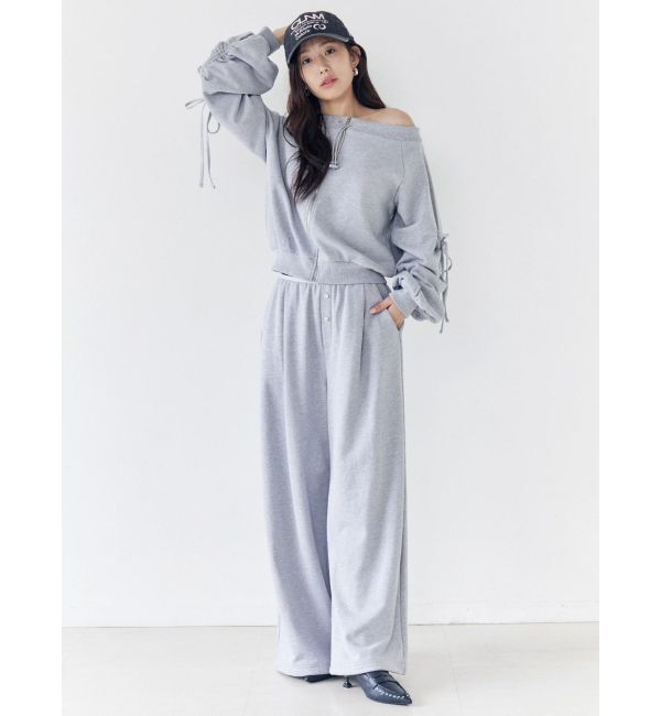 CALNAMUR「フロントジップオフショルスウェット」|Tシャツ・カットソー|