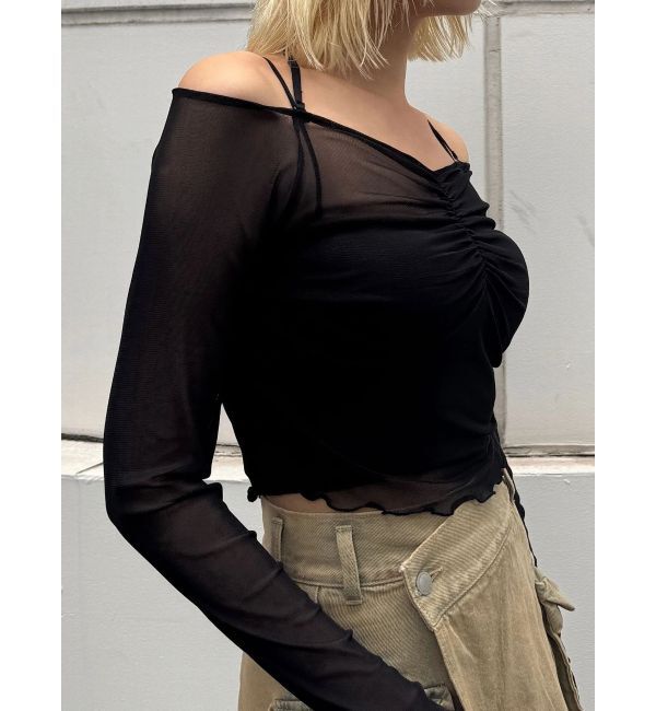 EMODA「ストラップシアートップス」|Tシャツ・カットソー|