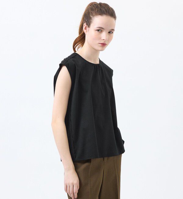 MACKINTOSH PHILOSOPHY「レースコンビフレンチスリーブカットソー」|Tシャツ・カットソー|ブラック