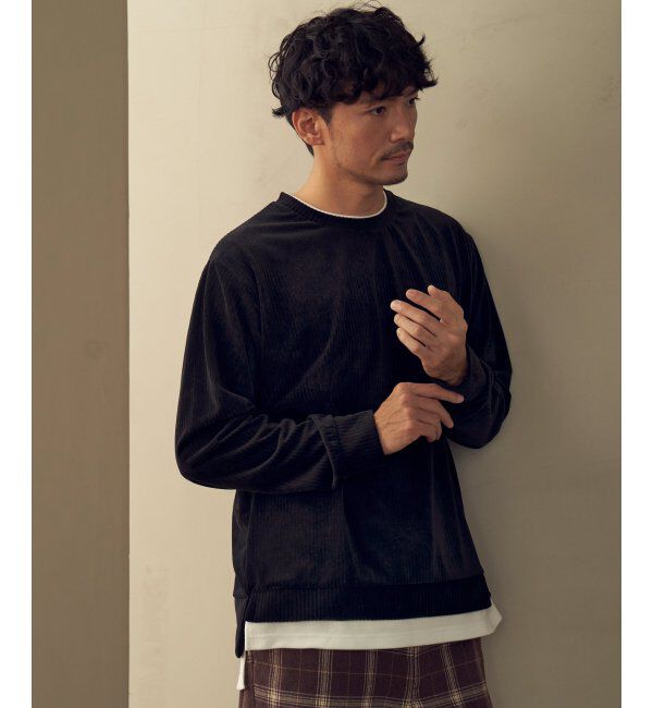 ikka「カットコールフェイクレイヤードプルオーバー」|パーカー|