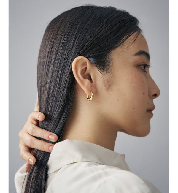 Jouete「フープピアス パール&times;ジルコニア」|ピアス|