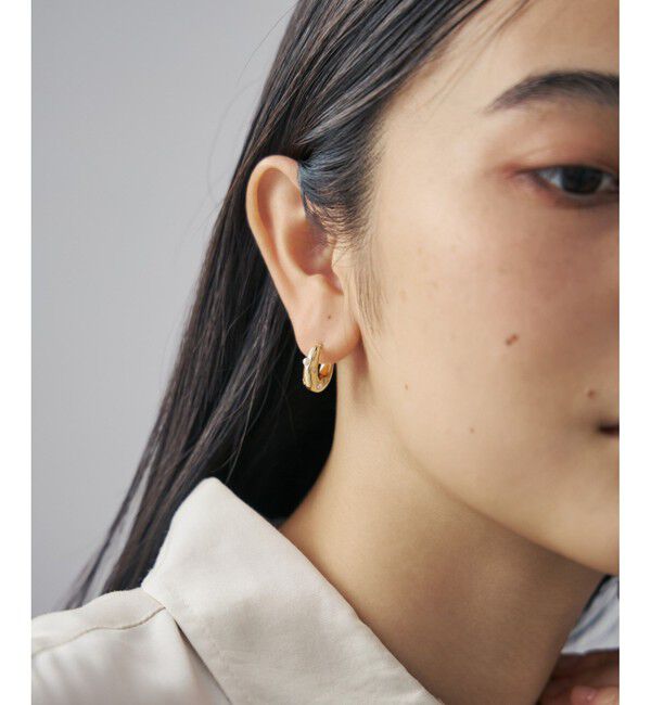 Jouete「フープピアス パール&times;ジルコニア」|ピアス|