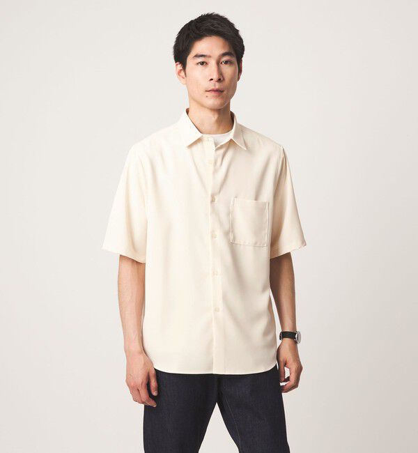 UNITED ARROWS green label relaxing「【WEB限定】JUST fit ソフト ドレープ 半袖 シャツ」|シャツ・ブラウス|OFF WHITE