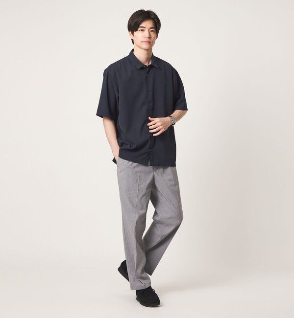 UNITED ARROWS green label relaxing「【WEB限定】JUST fit ソフトドレープ ボックスシルエット 半袖 シャツ」|シャツ・ブラウス|