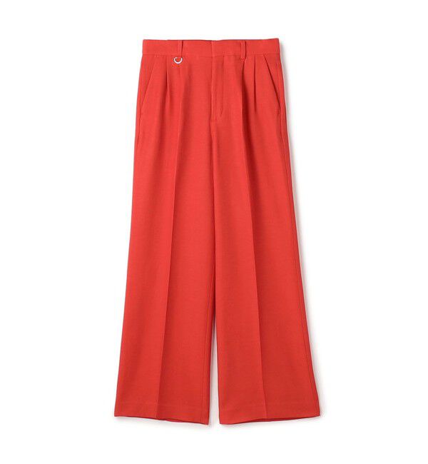 MACPHEE「コットンアセテートツイル タックフレアパンツ」|スラックス|35 レッド