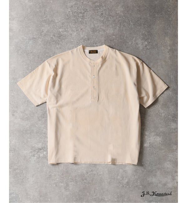 J.S.Homestead「J.S.Homestead / フェード ヘンリー ネック Tシャツ」|Tシャツ・カットソー|ナチュラル