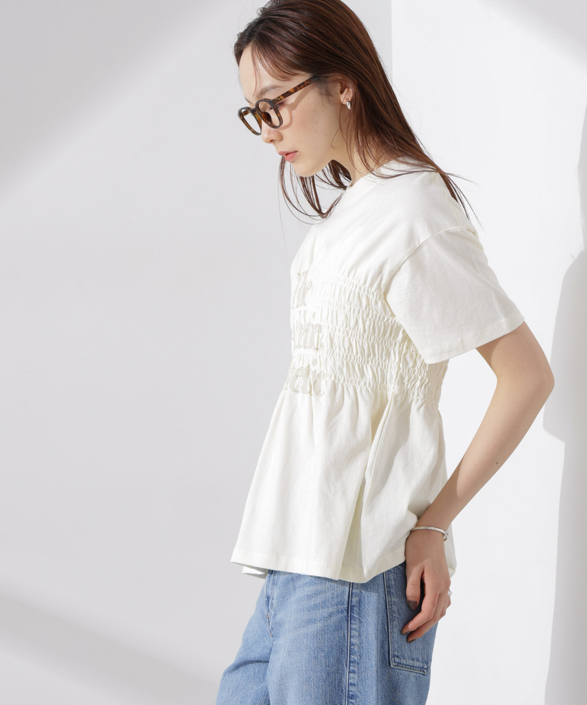 nano･universe「RUSSELL ATHLETIC/別注 Jersey Shirring T」|Tシャツ・カットソー|