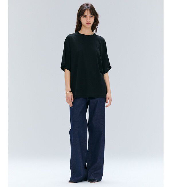 BEIGE,「【BEIGE,ecru/WEB限定・洗える】FINE DRY TOUCH / ねじりデザインコットンオーバーサイズTシャツ」|Tシャツ・カットソー|