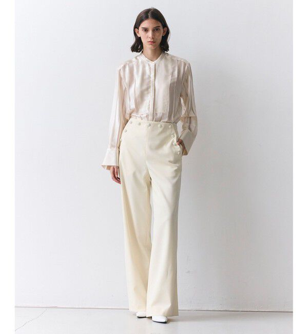 BEIGE,「【Precious掲載】HAUYNITE / シアーストライプバンドカラーブラウス」|シャツ・ブラウス|