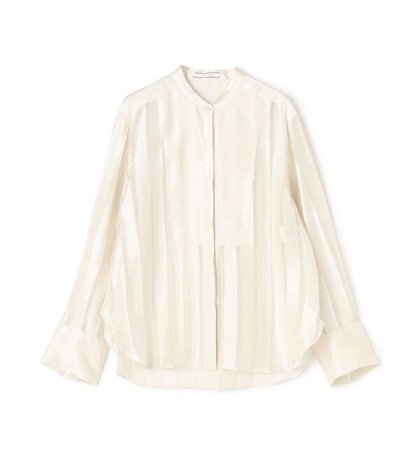 BEIGE,「【Precious掲載】HAUYNITE / シアーストライプバンドカラーブラウス」|シャツ・ブラウス|