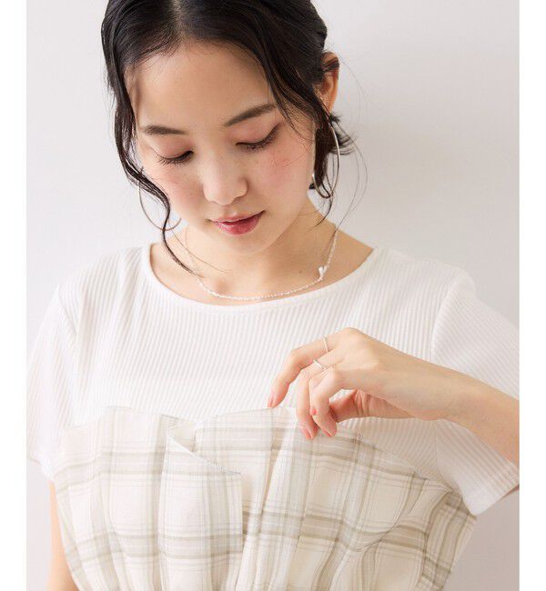 VIS「チェック＆無地シアービスチェドッキング半袖プルオーバー/イージーケア」|Tシャツ・カットソー|