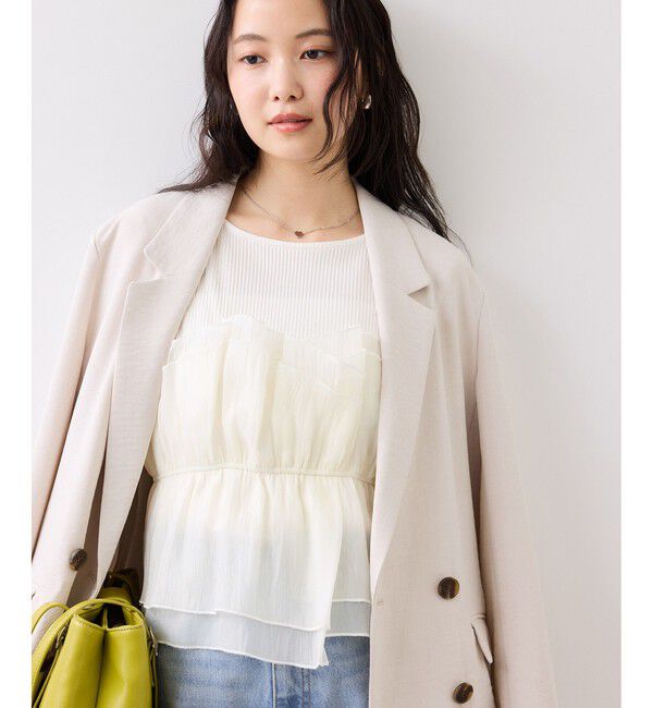 VIS「チェック＆無地シアービスチェドッキング半袖プルオーバー/イージーケア」|Tシャツ・カットソー|