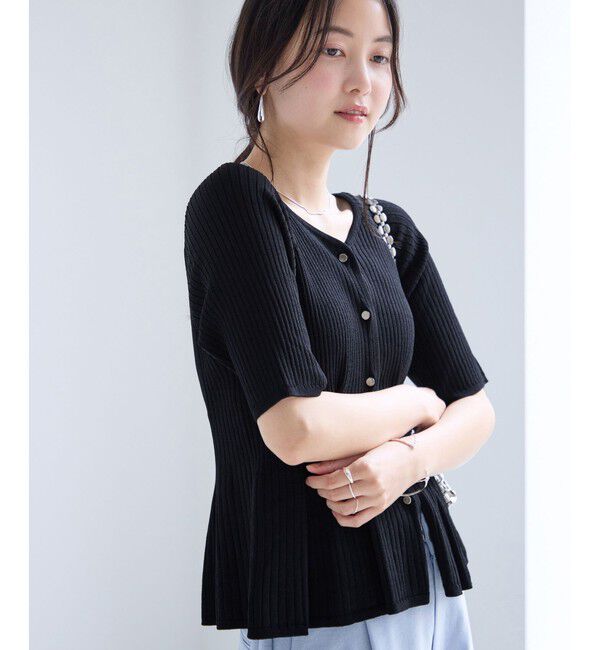 VIS「【再入荷】ウエストタックカーディガン/イージーケア」|カーディガン|