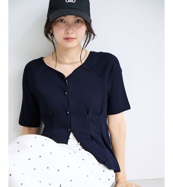 VIS「【再入荷】ウエストタックカーディガン/イージーケア」|カーディガン|