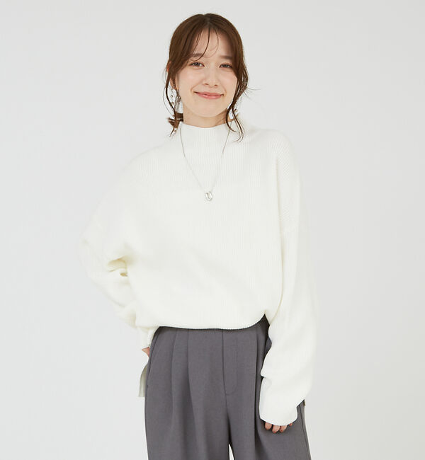 abahouse mavie「片畦モックネックニット」|ニット・セーター|