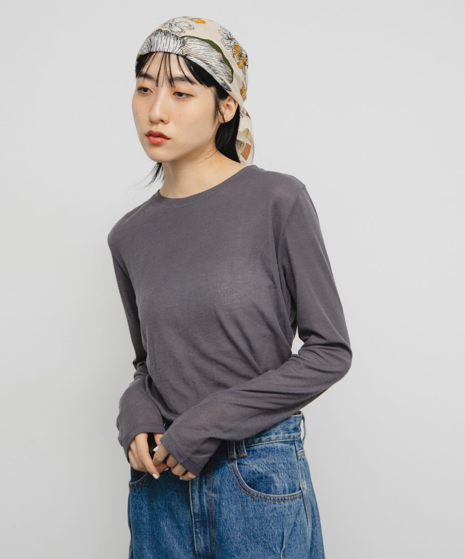  「シアーリブデザインカットソー」|Tシャツ・カットソー|